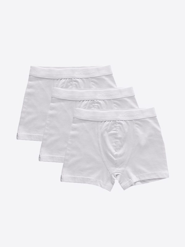 DFN Erkek Çocuk Beyaz 3 Lü Pamuk Elastan Boxer 3M208