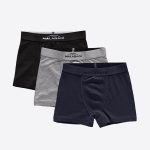 DFN Erkek Çocuk Siyah Gri Füme 3 Lü Pamuk Elastan Boxer 3M208