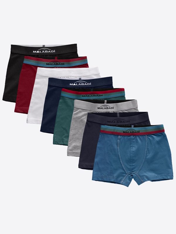 DFN Erkek Çocuk Karışık Renk 8 li Pamuk Elastan Boxer 8M208