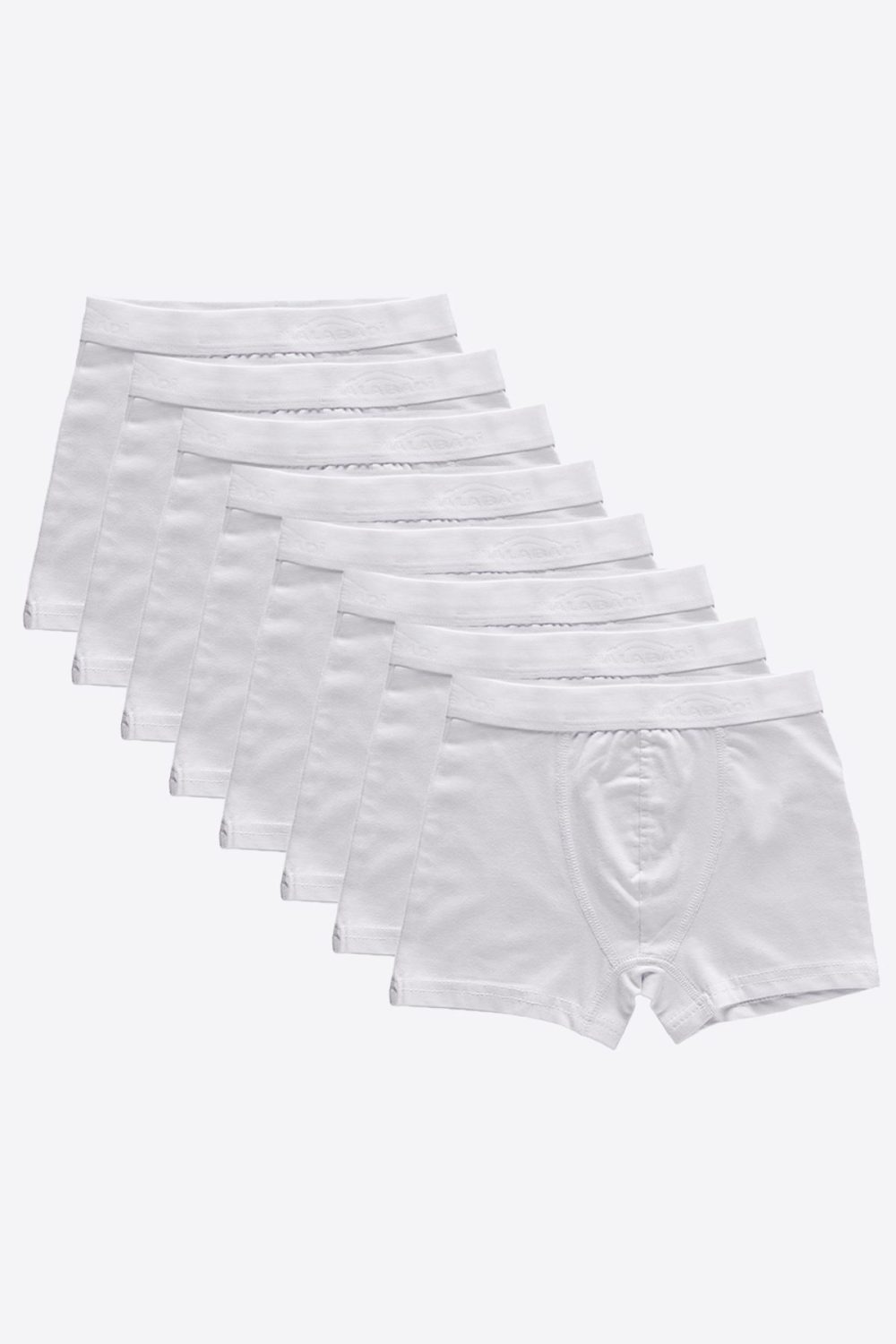 DFN Erkek Çocuk Beyaz 8 Li Pamuk Elastan Boxer 8M208