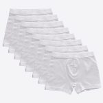 DFN Erkek Çocuk Beyaz 8 Li Pamuk Elastan Boxer 8M208