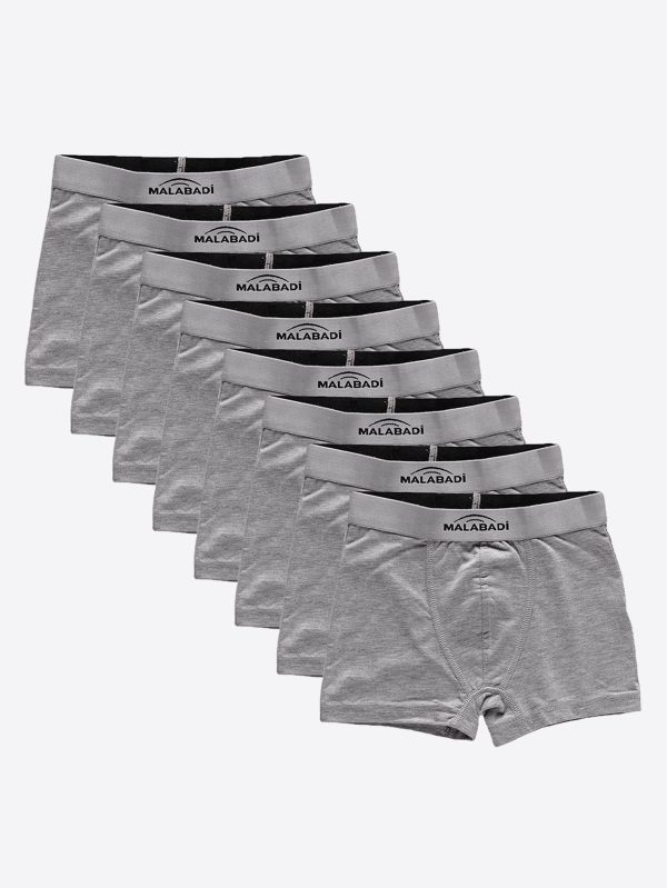 DFN Erkek Çocuk Gri 8 li Pamuk Elastan Boxer 8M208