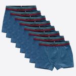 DFN Erkek Çocuk Mavi 8 Li Pamuk Elastan Boxer 8M208