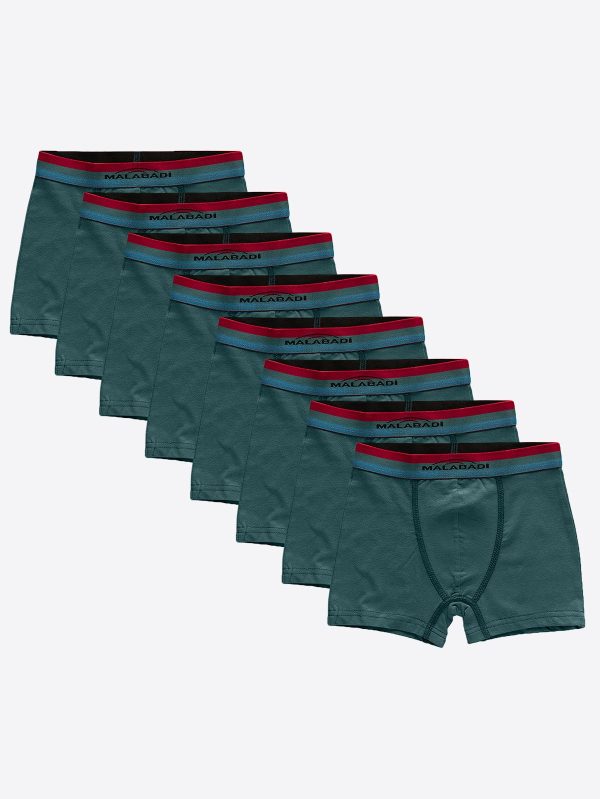 DFN Erkek Çocuk Yeşil 8 Li Pamuk Elastan Boxer 8M208
