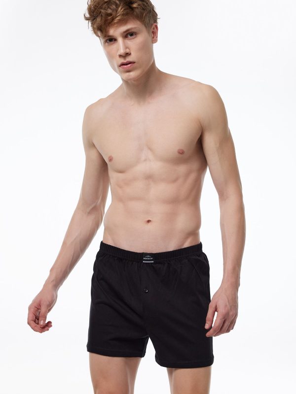 DFN Erkek Siyah Geniş Kalıp %100 Pamuk Boxer 024