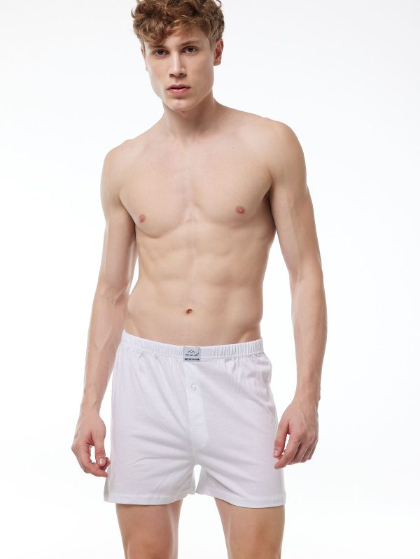 DFN Erkek Beyaz Geniş Kalıp %100 Pamuk Boxer 024