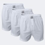DFN Erkek Beyaz 3 Lü Geniş Kalıp %100 Pamuk Boxer 3M024