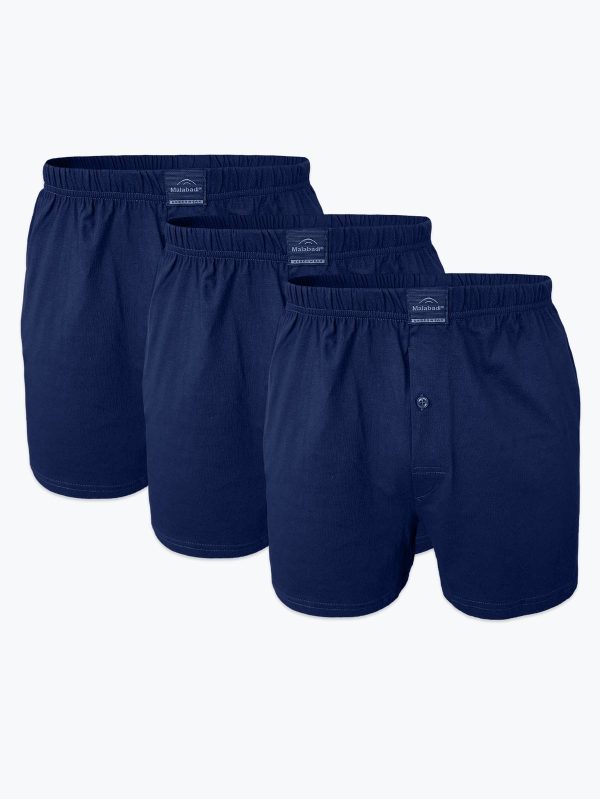 DFN Erkek Lacivert 3 Lü Geniş Kalıp %100 Pamuk Boxer 3M024