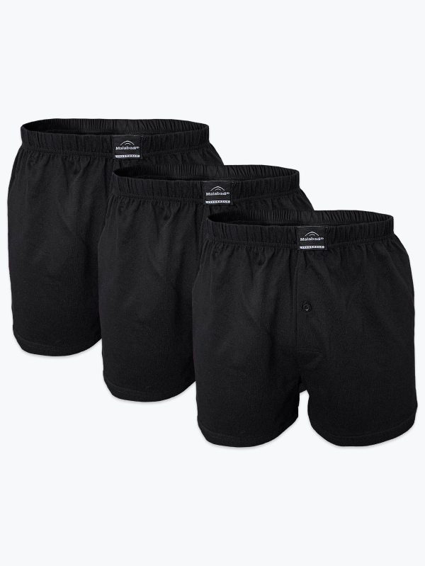 DFN Erkek Siyah 3 lü Geniş Kalıp Büyük Beden %100 Pamuk Battal Boxer 3M90024