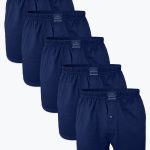 DFN Erkek Lacivert 5 Li Geniş Kalıp %100 Pamuk Boxer M240