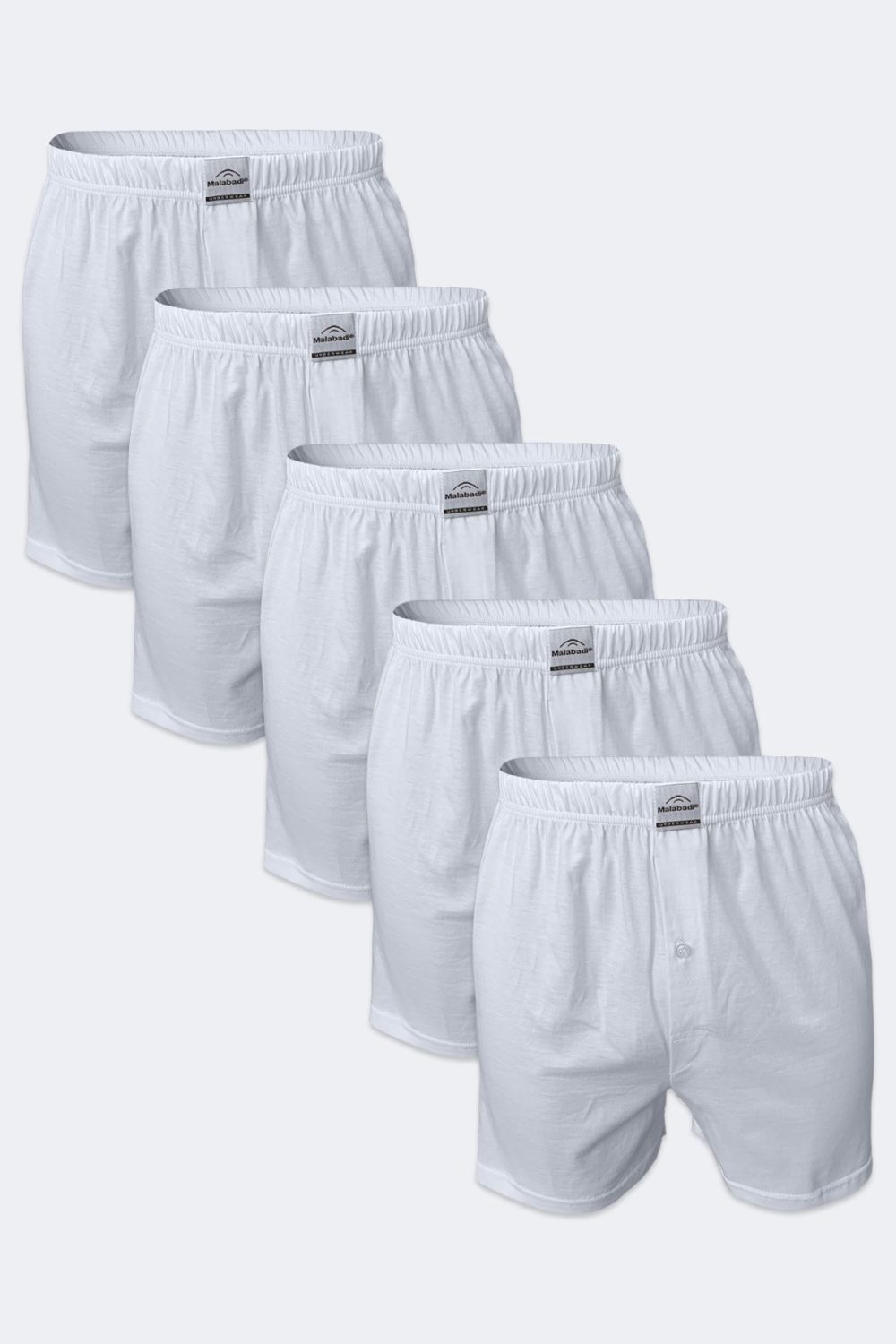 DFN Erkek Beyaz 5 Li Geniş Kalıp %100 Pamuk Boxer M240