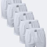 DFN Erkek Beyaz 5 Li Geniş Kalıp Büyük Beden %100 Pamuk Battal Boxer MB2400