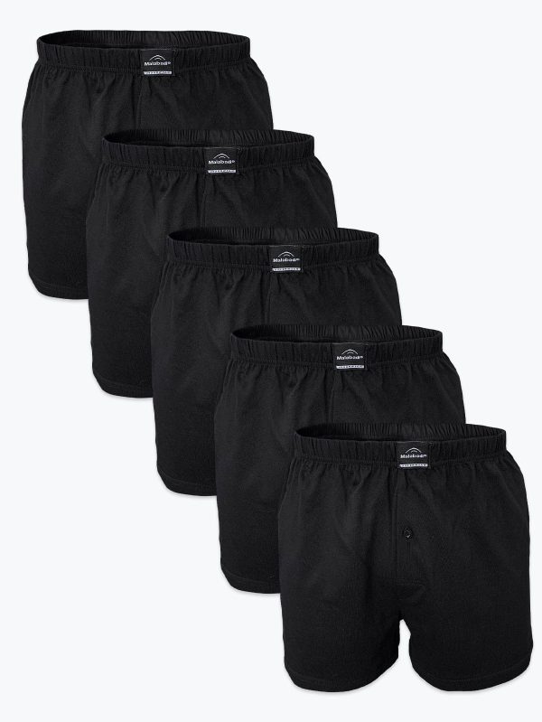 DFN Erkek Siyah 5 li Geniş Kalıp Büyük Beden %100 Pamuk Battal Boxer MB2400