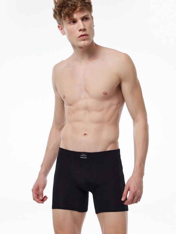 DFN Erkek Siyah Pamuk Elastan Uzun Boxer 073