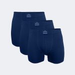 DFN Erkek Lacivert 3 Lü Pamuk Elastan Uzun Boxer 3M073
