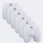 DFN Erkek Beyaz 6 Lı Pamuk Elastan Uzun Boxer 6M073