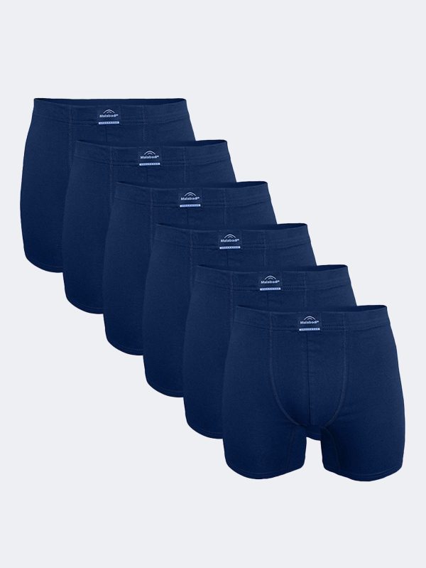 DFN Erkek Lacivert 6 Lı Pamuk Elastan Uzun Boxer 6M073