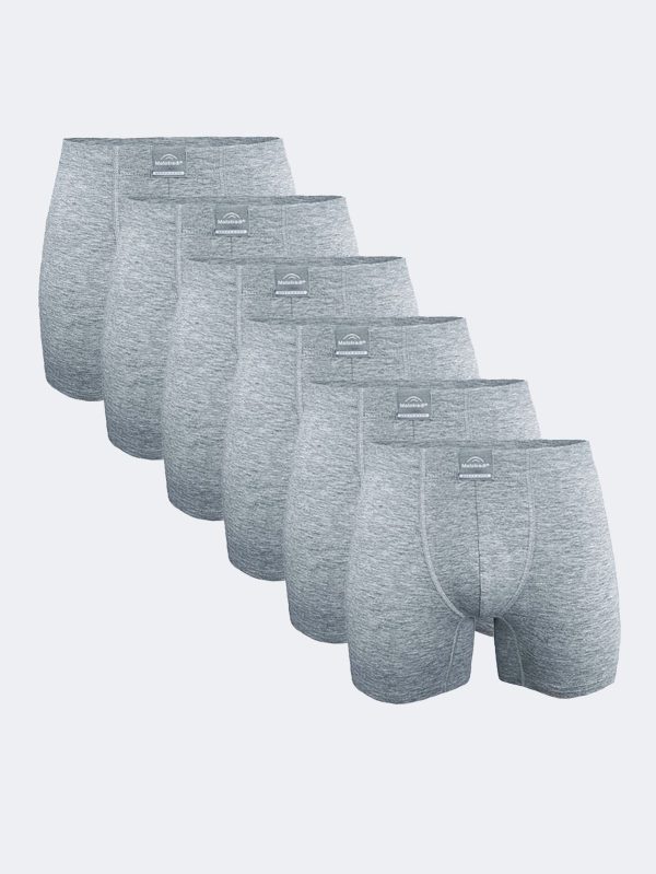 DFN Erkek Gri 6 Lı Pamuk Elastan Uzun Boxer 6M073