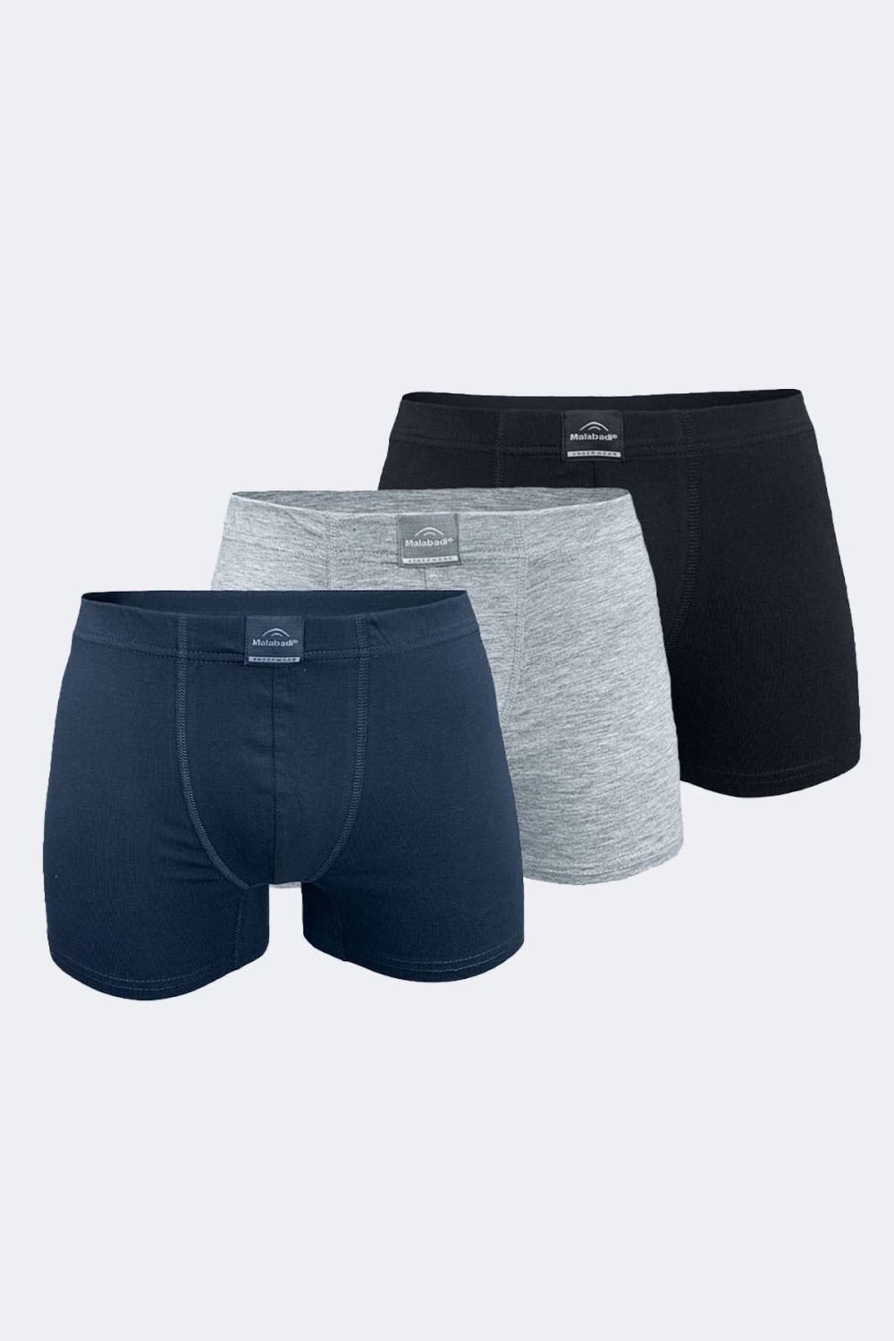 DFN Erkek Siyah Gri Füme 3 Lü Pamuk Elastan Boxer 3M074