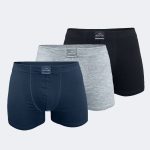 DFN Erkek Siyah Gri Füme 3 Lü Pamuk Elastan Boxer 3M074