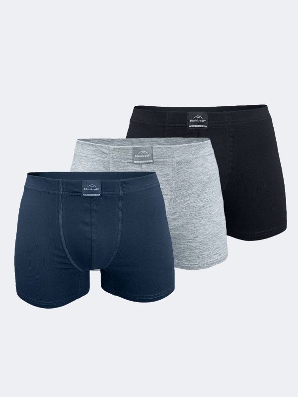 DFN Erkek Siyah Gri Füme 3 Lü Pamuk Elastan Boxer 3M074