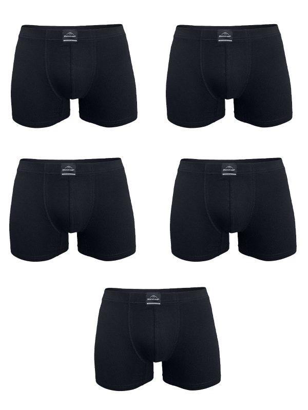 DFN Erkek Siyah 5 Li Pamuk Elastan Boxer 5M074