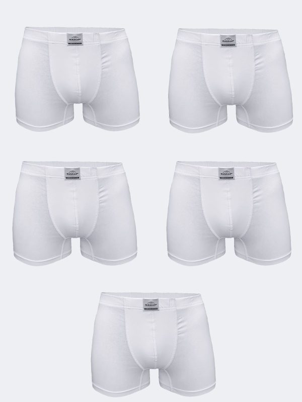 DFN Erkek Beyaz 5 Li Pamuk Elastan Boxer 5M074