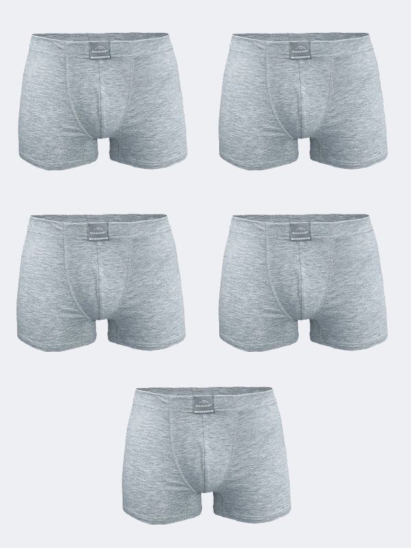 DFN Erkek Gri 5 Li Pamuk Elastan Boxer 5M074