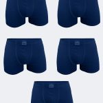 DFN Erkek Lacivert 5 Li Pamuk Elastan Boxer 5M074
