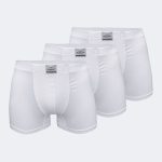 DFN Erkek Beyaz 3 Lü Pamuk Elastan Boxer 3M074