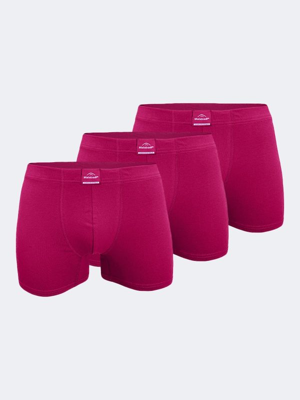 DFN Erkek Bordo 3 Lü Pamuk Elastan Boxer 3M074