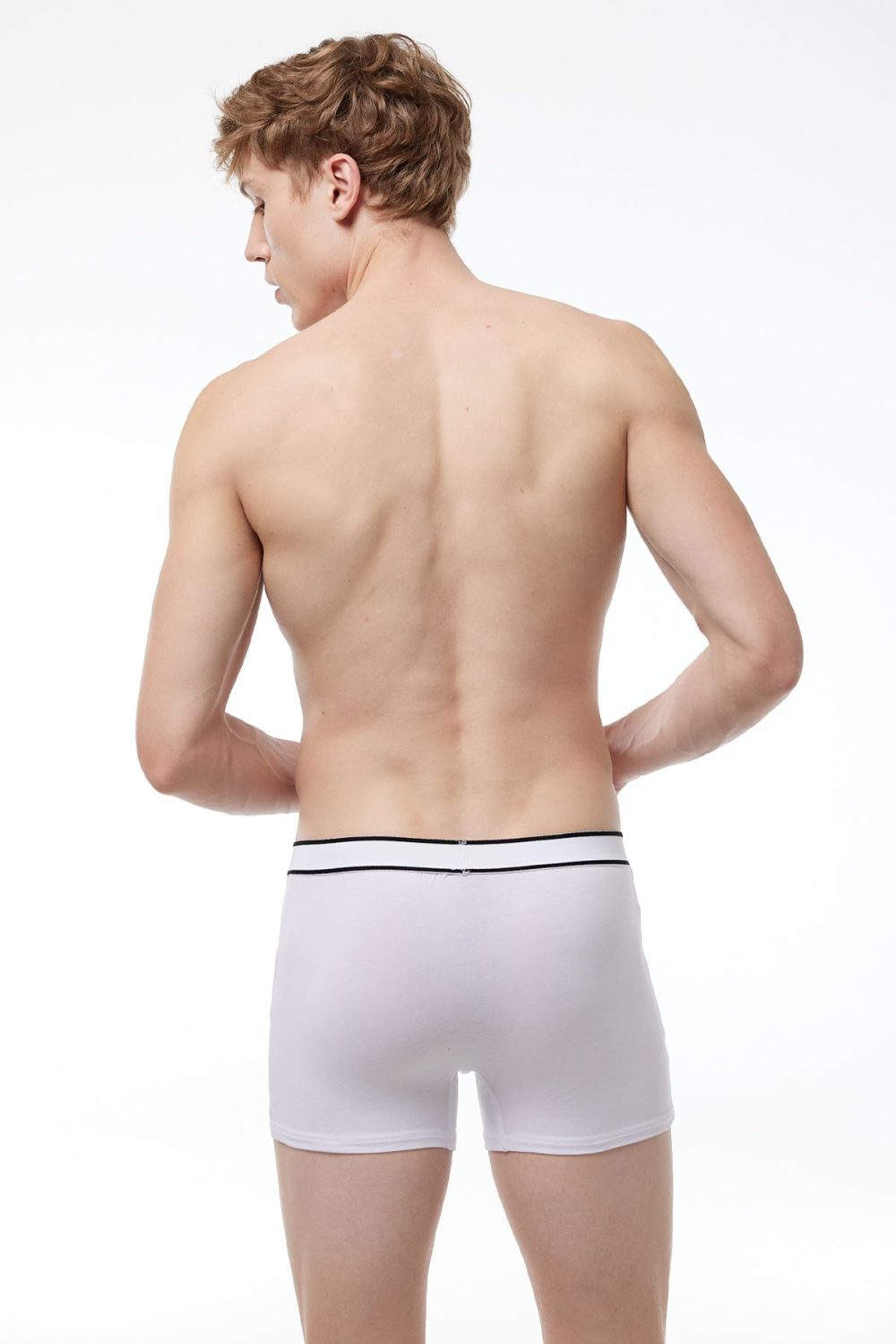 DFN Erkek Beyaz 3 Lü Pamuk Elastan Boxer 3M075 - Görsel 4