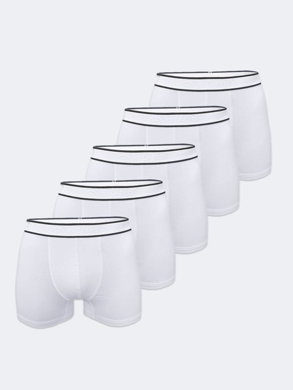DFN Erkek Beyaz 5 Li Pamuk Elastan Boxer 5M075