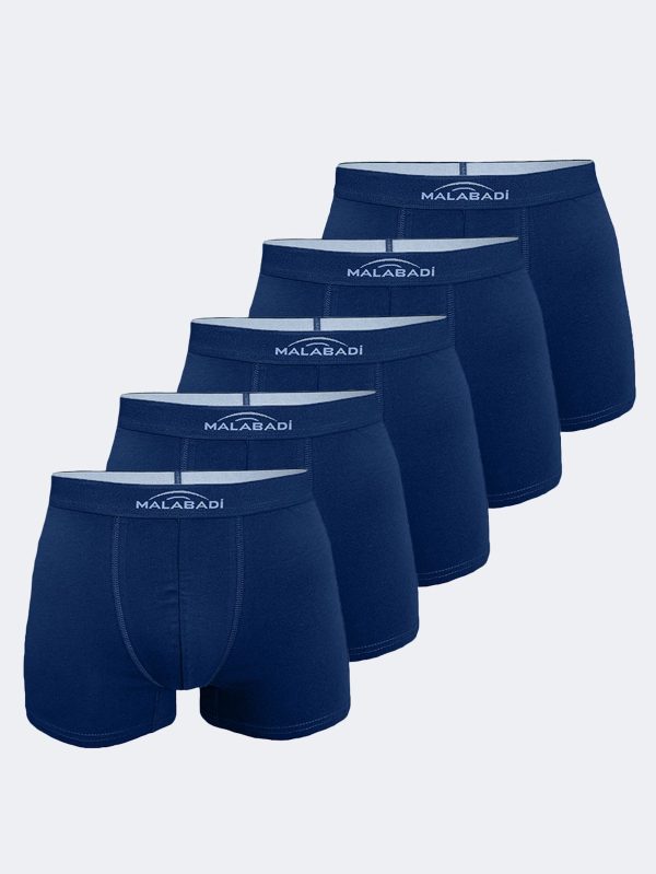DFN Erkek Lacivert 5 Li Pamuk Elastan Boxer 5M075
