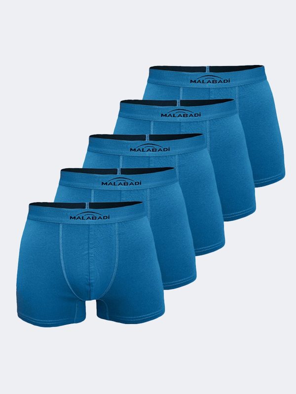 DFN Erkek Mavi 5 Li Pamuk Elastan Boxer 5M075