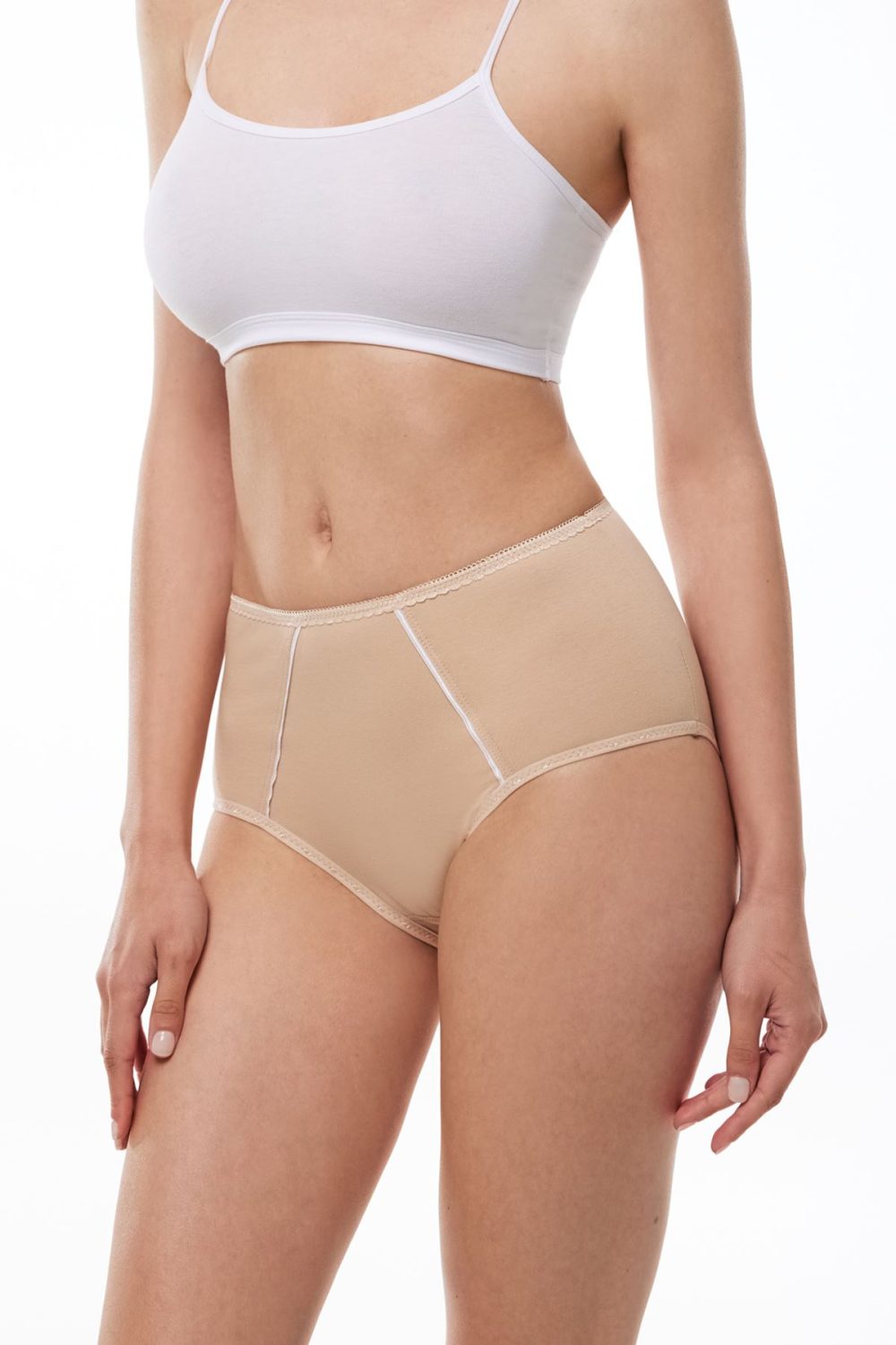 DFN Kadın Ten 6 Lı Paket Pamuk Elastan Sabrina Yüksek Bel Slip Külot 114