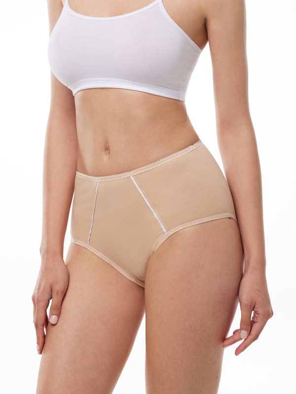 DFN Kadın Ten 6 Lı Paket Pamuk Elastan Sabrina Yüksek Bel Slip Külot 114