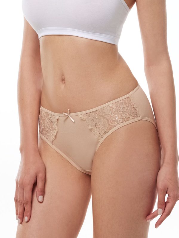DFN Kadın Ten 6 Lı Paket Pamuk Elastan Dantelli Slip Külot 149