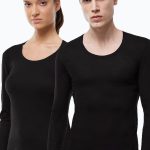 DFN Unisex Siyah Açık Yaka Uzun Kollu Ekonomik Termal İçlik 343