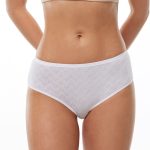 DFN Kadın Beyaz 6 Lı Paket %100 Pamuk Ara Bel Jakarlı Slip Külot 350