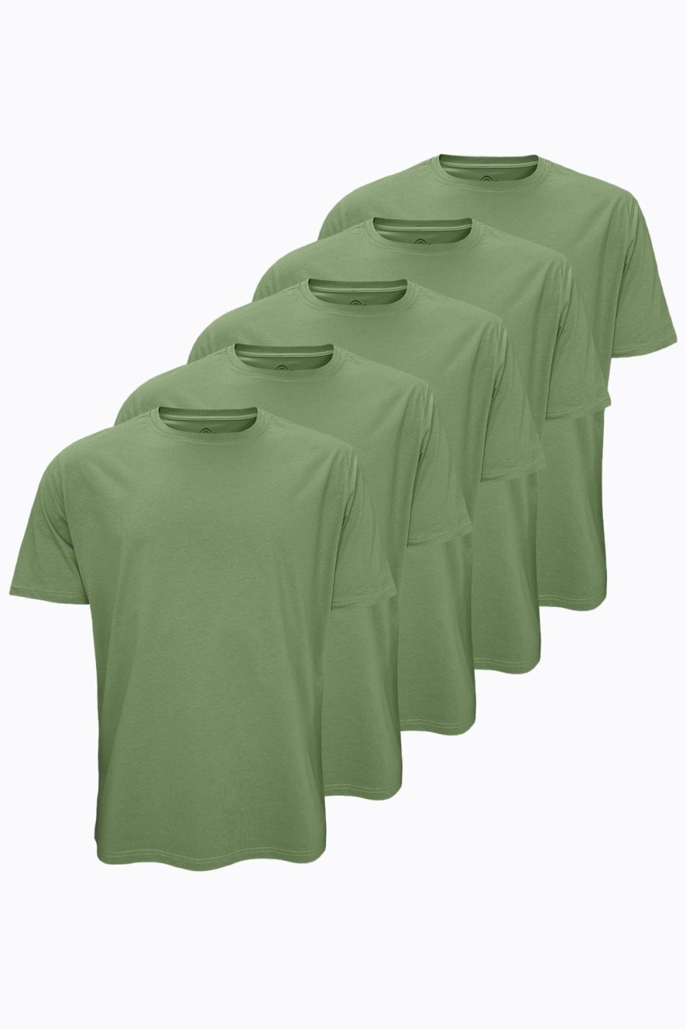 DFN 5 li Paket Haki Erkek Tişört Loose Fit / %100 Pamuk Bol Rahat Kesim 5M6040