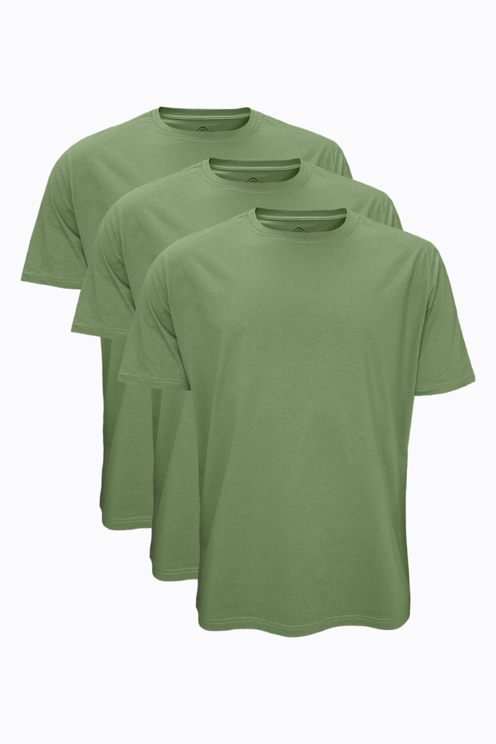 DFN Haki 3 lü Paket Erkek Büyük Beden Tişört Loose Fit / %100 Pamuk Bol Rahat Kesim 3M6041