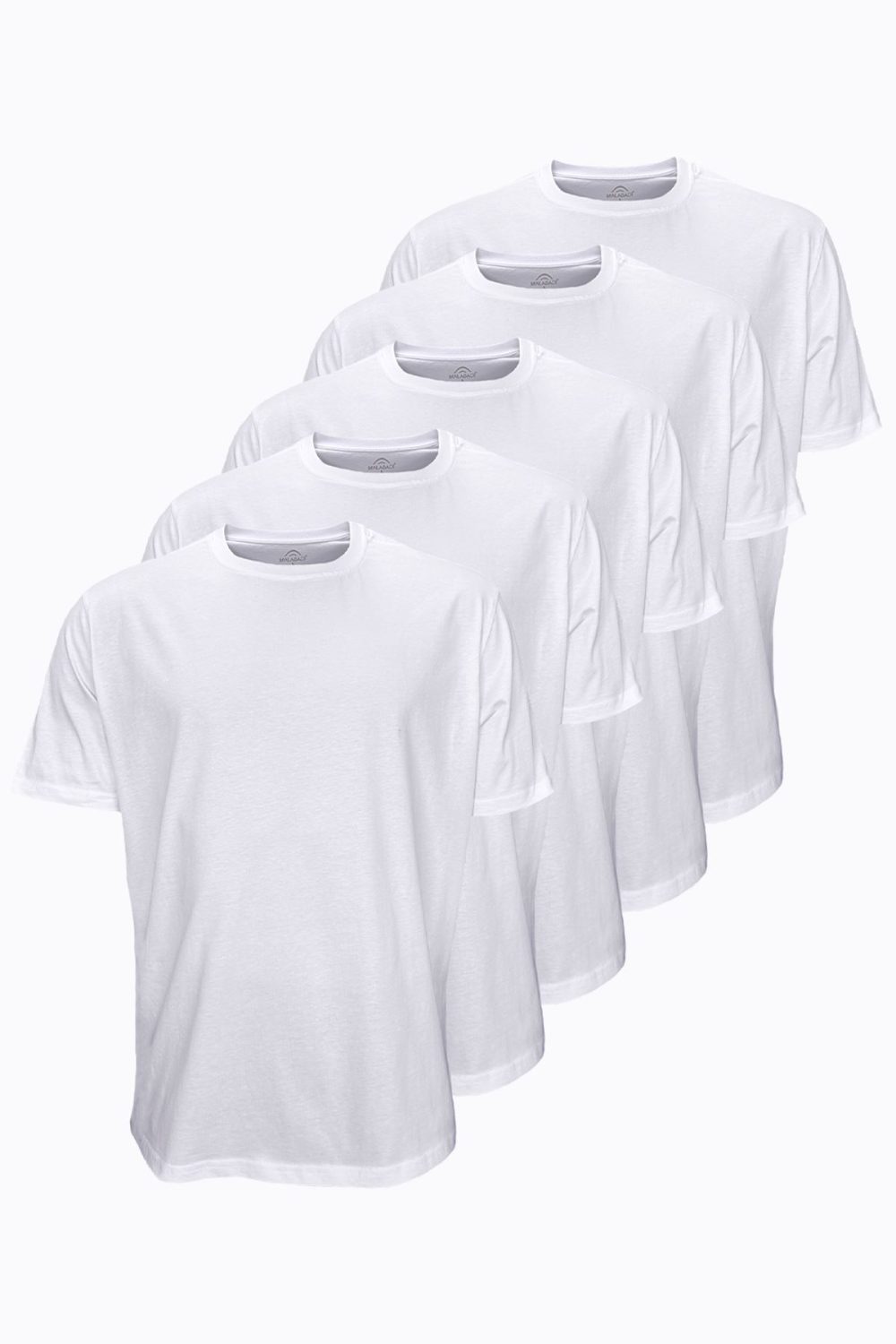 DFN Beyaz 5 li Paket Erkek Büyük Beden Tişört Loose Fit / %100 Pamuk Bol Rahat Kesim 5M6041