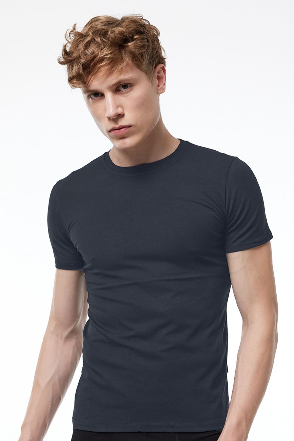 DFN Erkek Füme Yuvarlak Yaka Kısa Kollu Modal T-shirt Body 030
