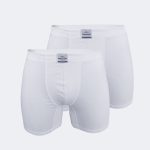 DFN Erkek Beyaz 2 li Pamuk Elastan Uzun Boxer 2M073