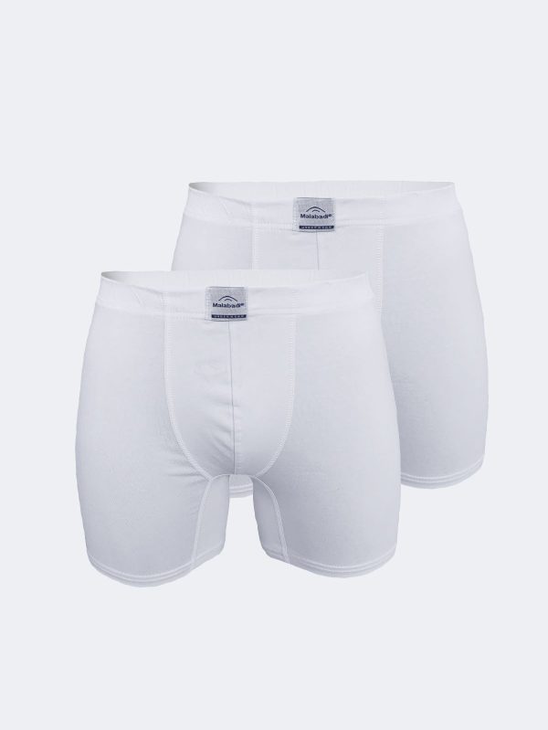DFN Erkek Beyaz 2 li Pamuk Elastan Uzun Boxer 2M073