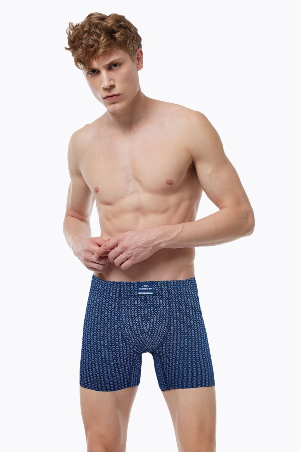 DFN Erkek Desenli 3 lü Pamuk Elastan Uzun Boxer 3M073 - Görsel 2