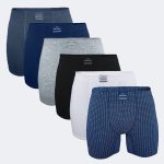 DFN Erkek Karışık Renk 6 Lı Pamuk Elastan Uzun Boxer 6M073