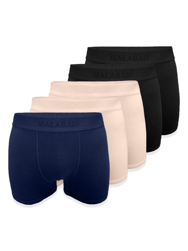 DFN Erkek Siyah Ten Rengi Lacivert 5 li Paket Milan Modal Boxer