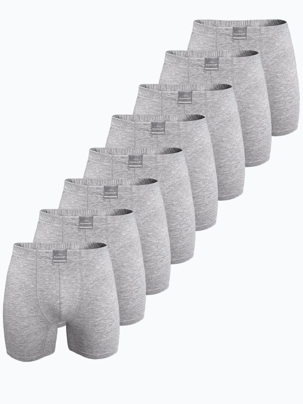 DFN Erkek Gri 8 li Premium Collection Modal Uzun Boxer 8M250
